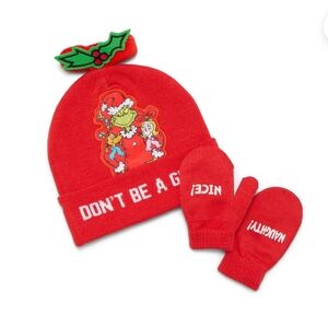 B2G1F- Dr. Suess The Grinch Toddler Boys or Girls Beanie Hat and Gloves Set